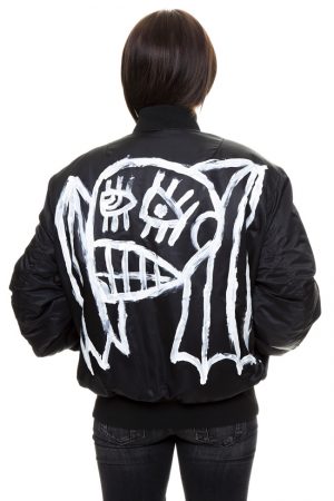 Hand painted Skull/Bat bomber jacket – one off #002