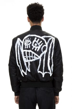 Hand painted Skull/Bat bomber jacket – one off #002