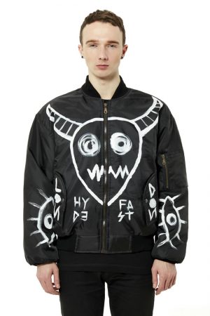 Hand painted Demon bomber jacket