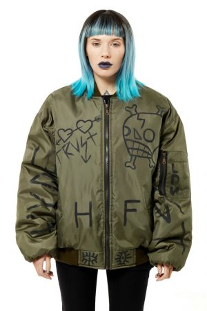 Hand painted Bat bomber jacket
