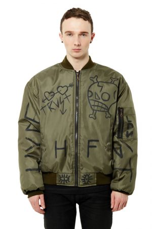 Hand painted Bat bomber jacket