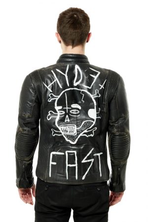 Hand painted biker leather  jacket – one off #001