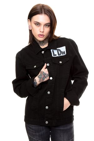Loose style demon hand-painted denim jacket – one off #004