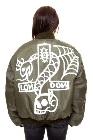 Hand painted Serpent bomber jacket – one off #008